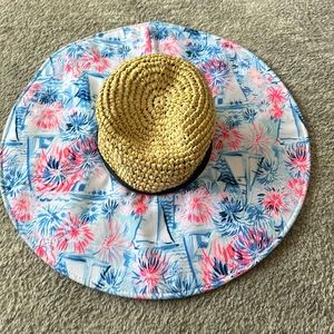 Lilly Pulitzer floppy straw sun hat in sea to shining sea